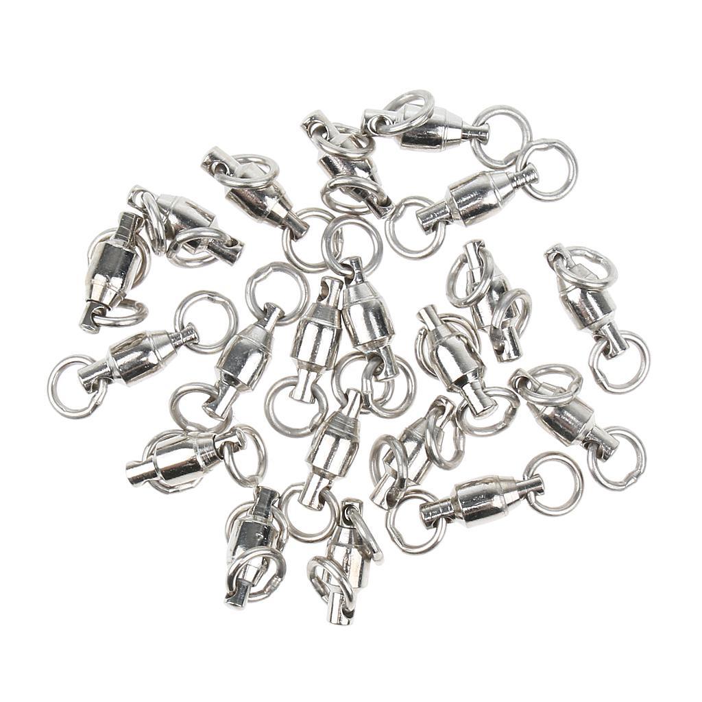 40pcs Ball Bearing with Split Ring Swivel Solid Fishing Connector