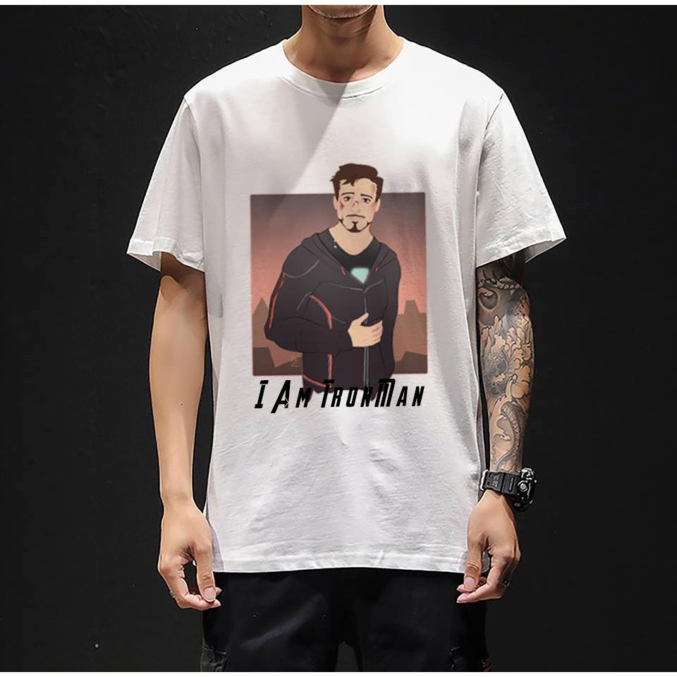 Áo Thun Tay Lỡ Unisex Người Sắt Cực Ngầu