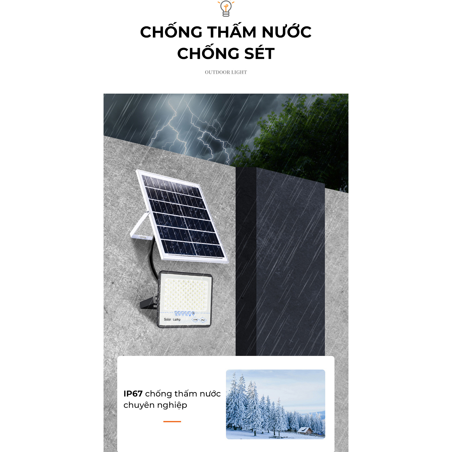 Đèn Led năng lượng mặt trời, chiếu sáng sân vườn, thời gian sạc nhanh và sáng lâu, kèm điều khiển từ xa