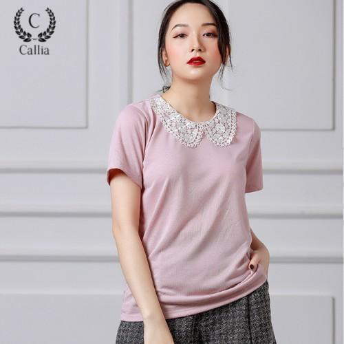 Áo thun nữ Callia thiết kế cổ ren