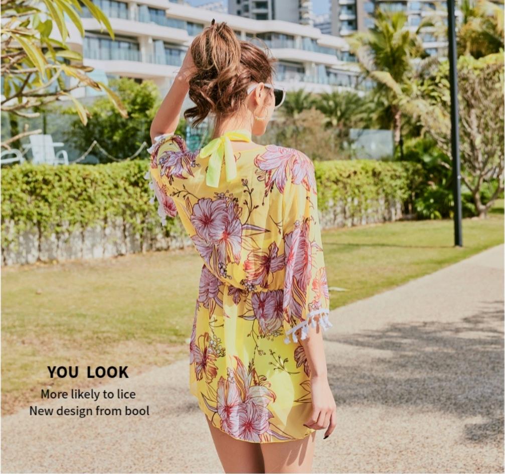 Sét bikini kèm áo hóa xinh xắn BY4295