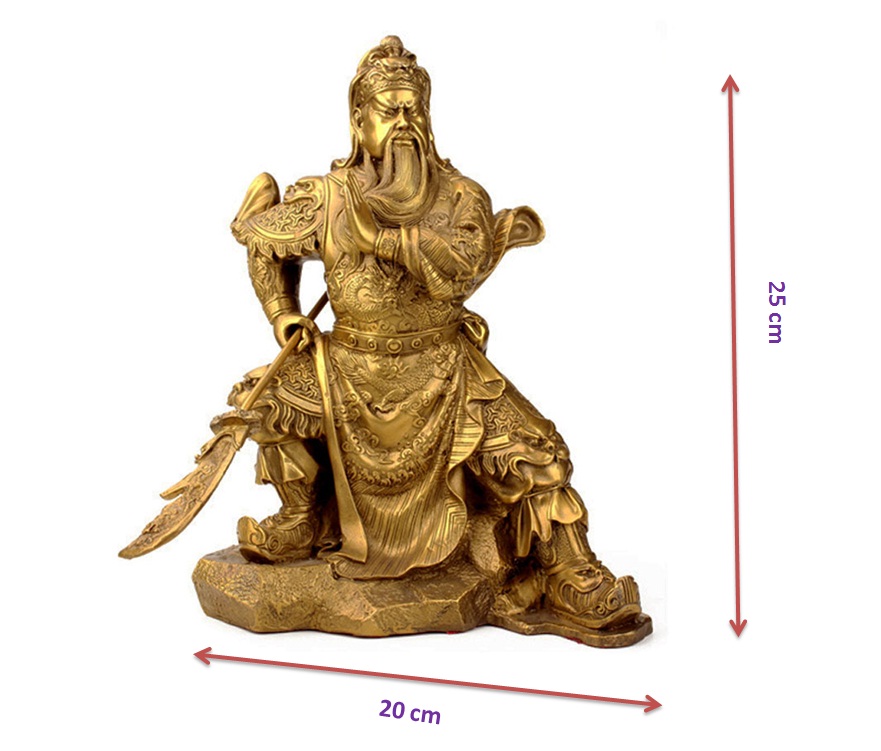 Tượng Quan Công Vân Trường Múa Đao mỹ nghệ bằng đồng thau