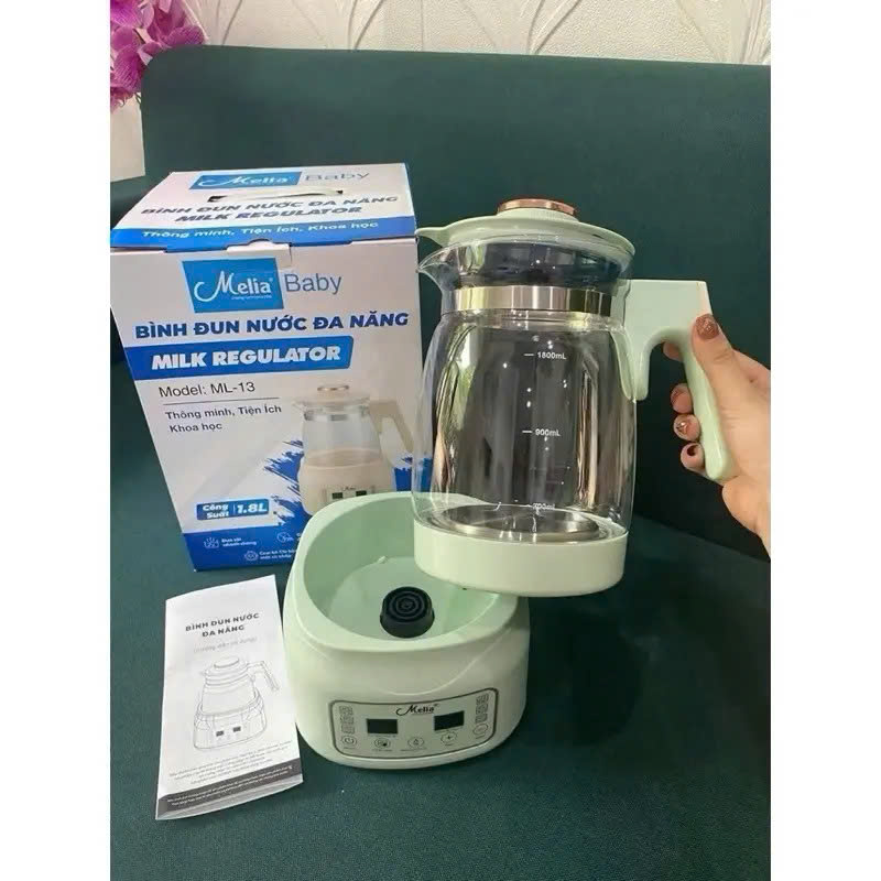 Máy Đun Nước Đa Năng Melia ML-13 1.8L, Bình Đun Thông Minh Milk Regulator, Điều Chỉnh Nhiệt Độ, Tiện Lợi Cho Gia Đình - HÀNG CHÍNH HÃNG MINIIN