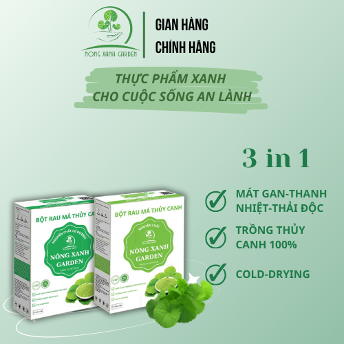 Nông Xanh Garden Combo 2 Hộp Bột Rau Má Thủy Canh Nguyên Chất + Nguyên Chất Có Đường Hộp 15 gói hòa tan uống liền, thanh nhiệt, làm đẹp