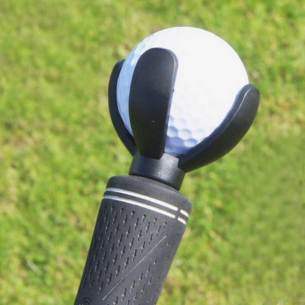 4-Prongs Golf Ball Pick Up Claw, Retriever, Sucker, Pickup Tool for Most Putter Grip Attachable - Black