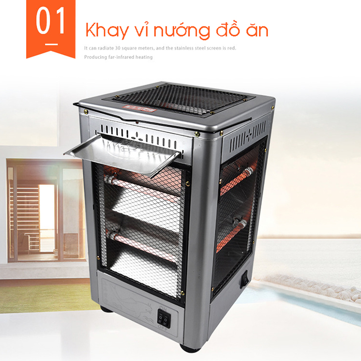 Lò sưởi 5 chiều 2000W có thể nướng đồ