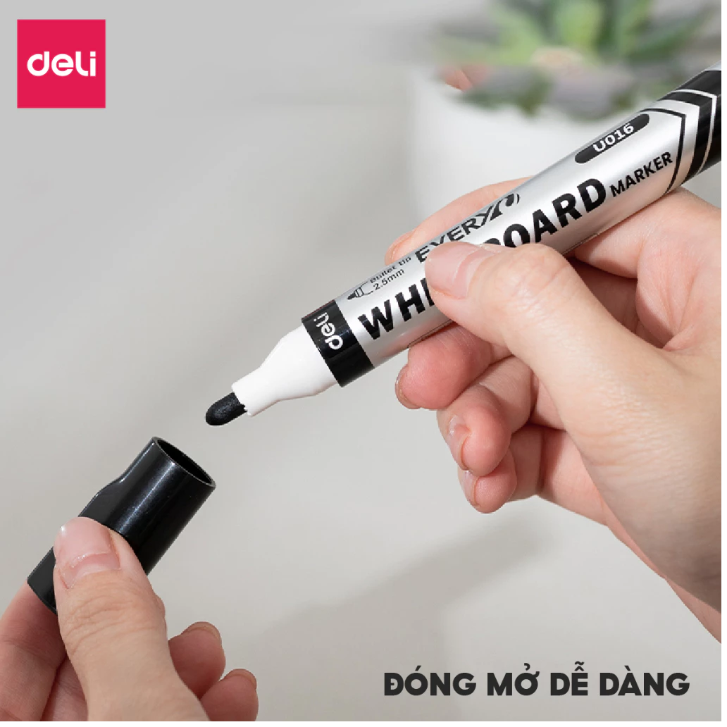 [BÁN LẺ] Bút viết bảng Deli U016 - Nét 2-2.5mm, mực xóa được - Ngòi bút chắc chắn