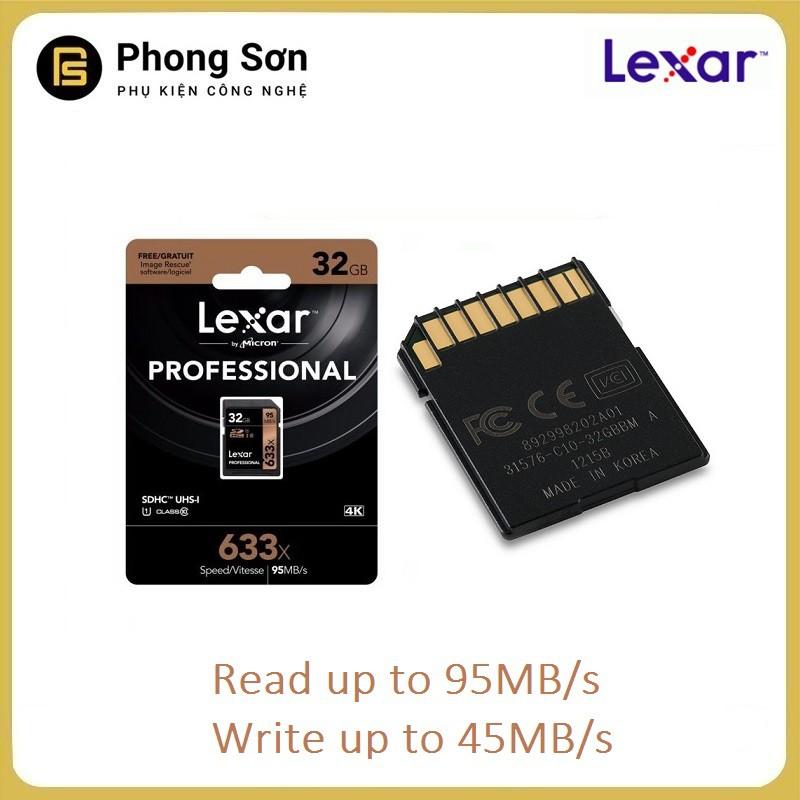 Thẻ nhớ SDHC 32GB Lexar Professional U1 633x 95MB/s - Hàng Chính Hãng