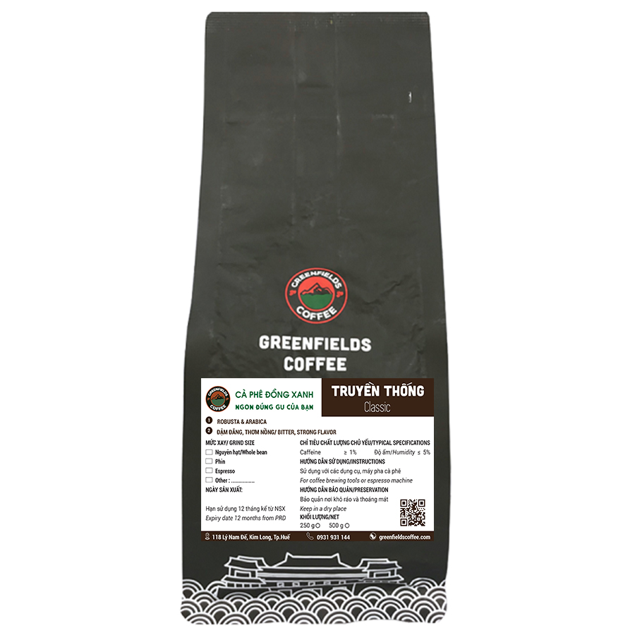 CÀ PHÊ TRUYỀN THỐNG GREENFIELDS COFFEE (500G