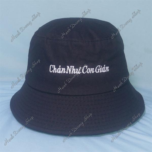 Nón tai bèo mũ bucket vành nhỏ thêu Chán Như Con Gián - Chán Như Con Gián