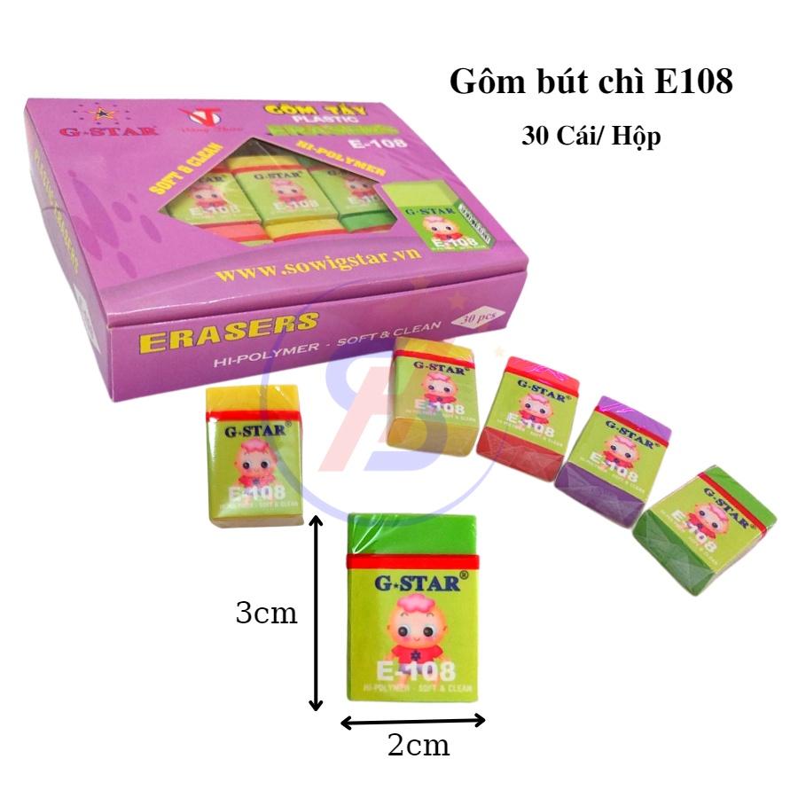 Hộp 30 Cái Gôm Tẩy Bút Chì E-108 Gstar