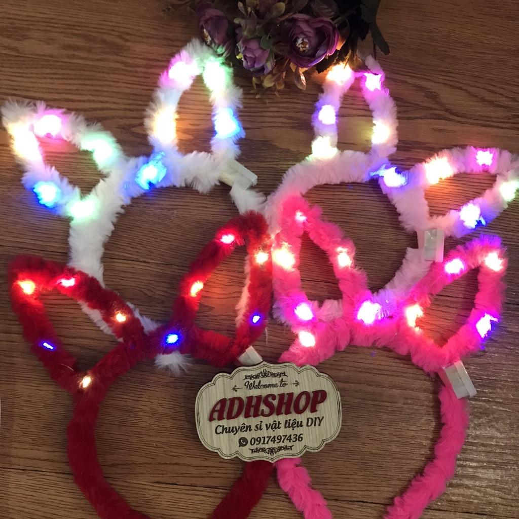 Cài tóc Tai Thỏ Phát Sáng vui chơi lễ hội , bờm tai thỏ đèn led