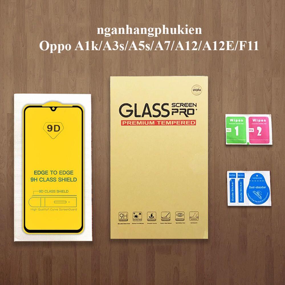 Hình ảnh Kính cường lực Oppo A1k / A3s / A5s / A7 / A12 / A12E / F9 / F11 / A5 2020 / A9 2020 full màn 9D, chống xước chống vỡ