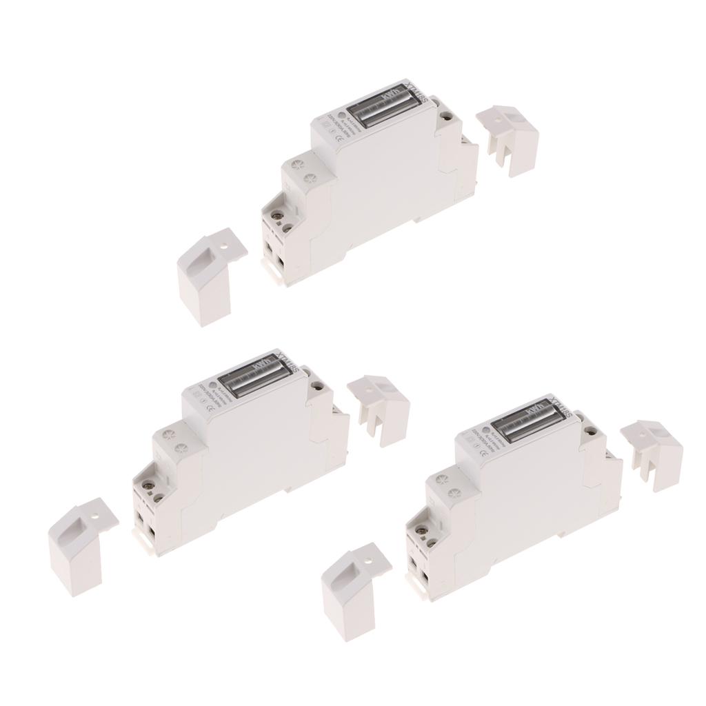 3pcs Precise Electricity Power Meter Din Energy Power Meter Kwh Meter Din
