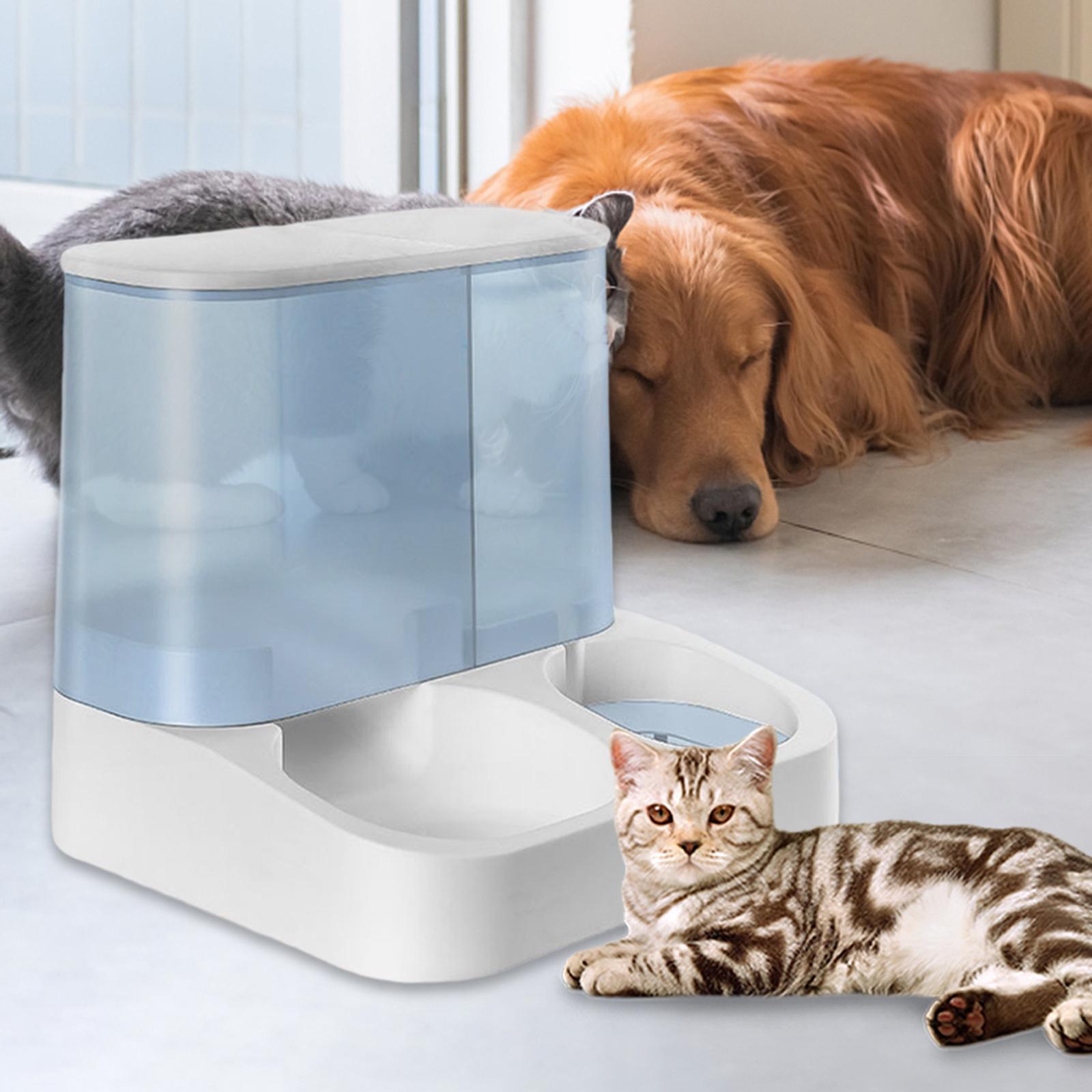 Automatic Feeder Cat Food and Water Dispenser Anti Skid Bottom Pet Food and Water Dispenser 2 in 1 Pet Dispenser for Kitten Puppy