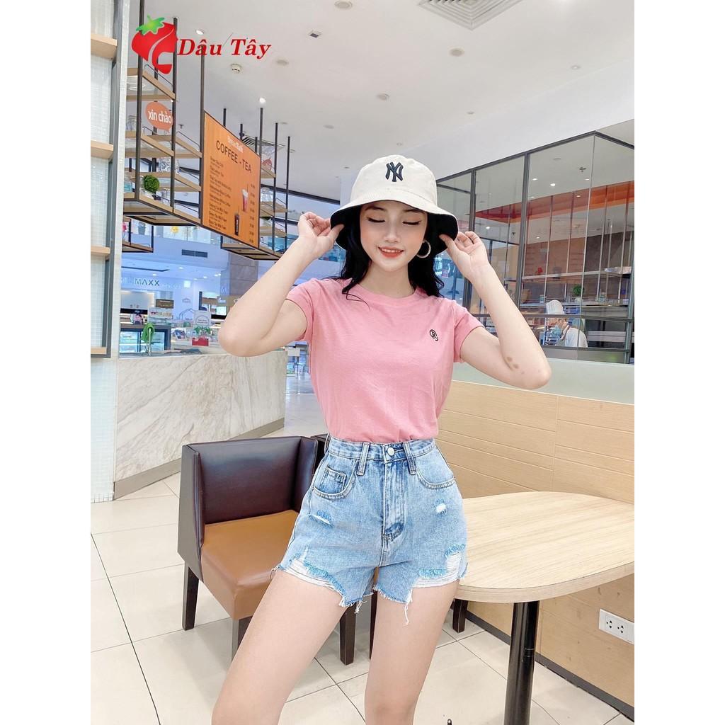 Quần short jean nữ Big Size lưng cao trên rốn, co dãn mạnh, rách nhẹ, phom rộng rãi dành cho người béo 60kg~90kg 3451