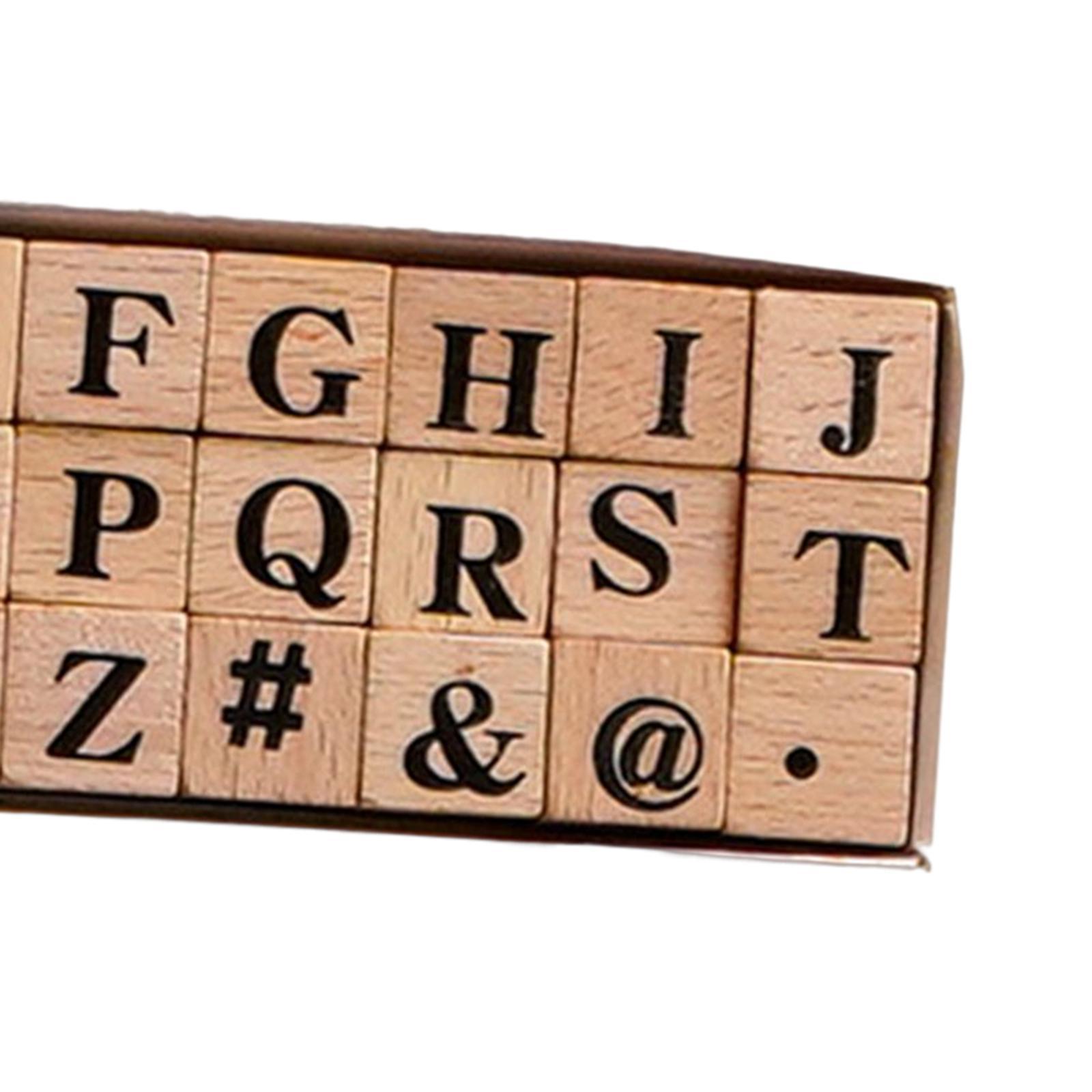 Set of Wooden Letters Rubber Stamp Set Scrapbook Stationery DIY Art Crafts