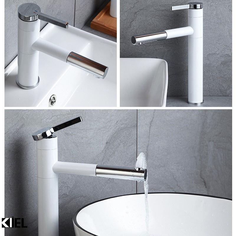 Vòi Lavabo NÓNG LẠNH TĨNH ĐIỆN TRẮNG ĐEN