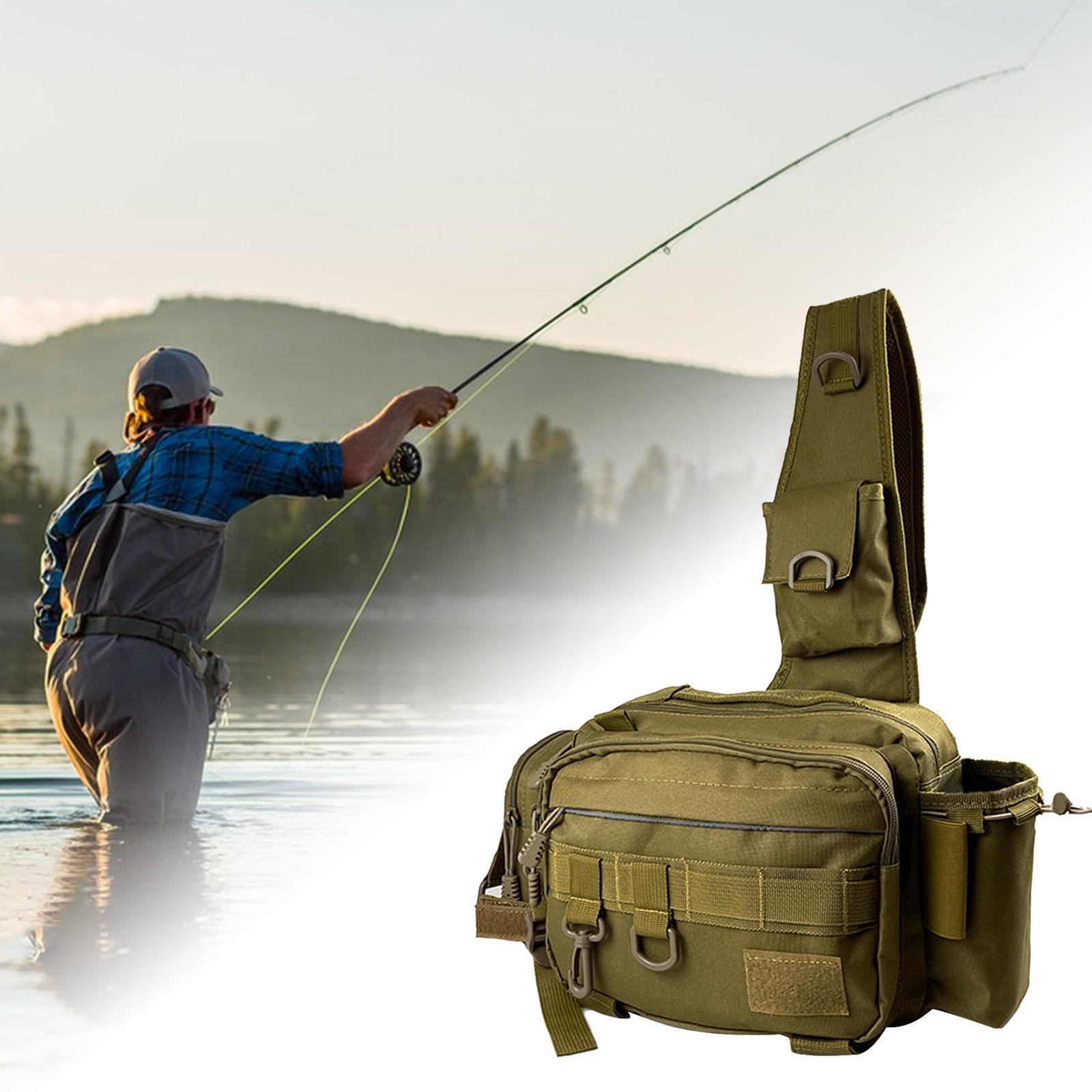 Fishing Tackle Storage Bag Rod Holder Fishing Bag for Outdoor Hiking Hunting