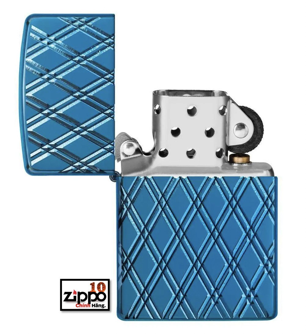 Bật lửa Zippo Armor 29964 High Polish Blue Diamonds - Chính hãng 100%