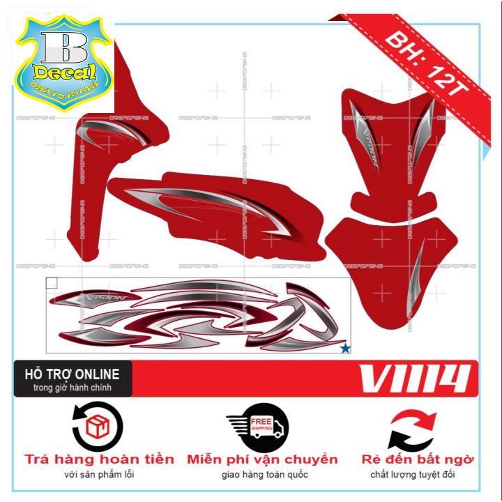Tem rời dành cho VISION 2014 DÁN XE ĐỎ