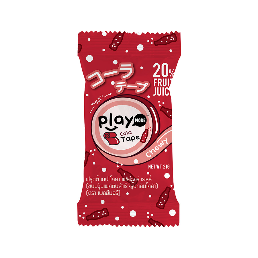 Lốc 12 Kẹo Dẻo Cuộn Playmore Vị Cola 21g