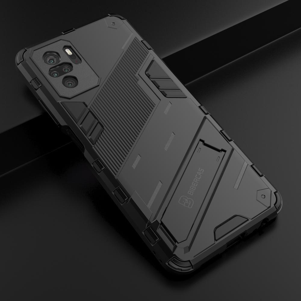 Ốp lưng cho Xiaomi Redmi Note 10 10S, Ốp chống sốc Iron Man PUNK cao cấp kèm giá đỡ cho Redmi Note 10 10S 4G