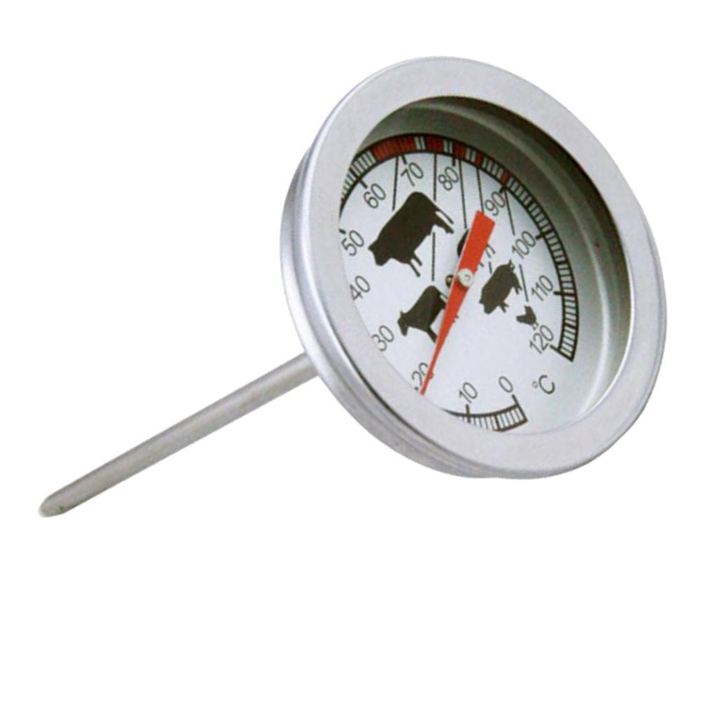 2Pieces Dial Thermometer Probe-Type Coffee Milk Drinks BBQ Meat