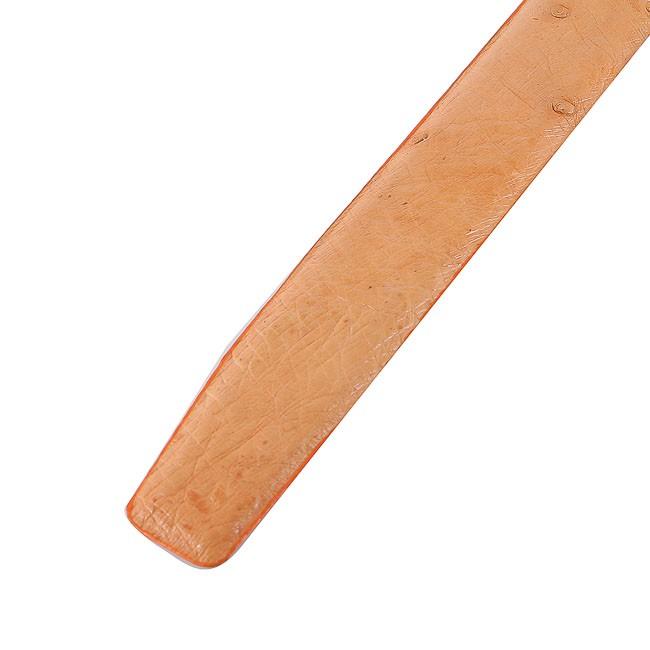 Dây nịt nam da đà điểu Huy Hoàng 3,5P da hột đầu kim màu vàng bò HT4450