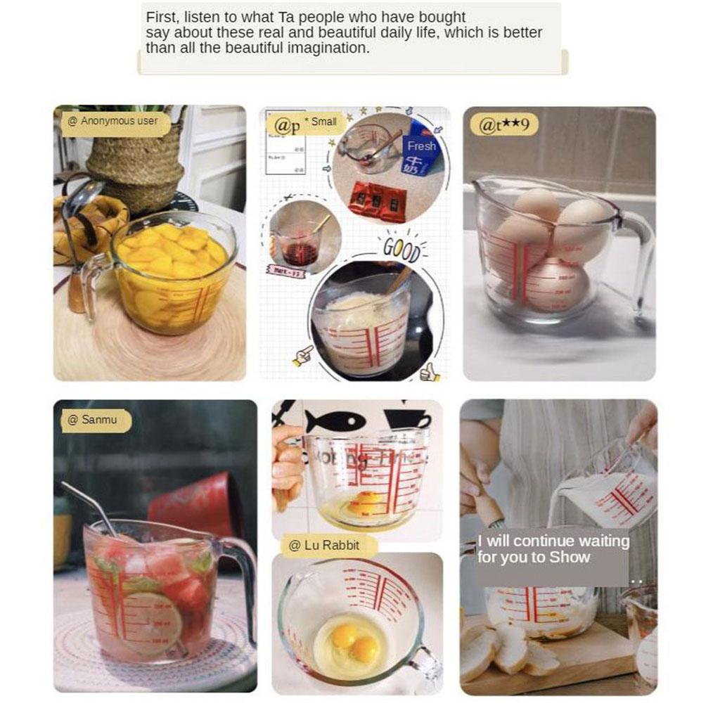 Glass Measuring Cup with Scale Cream Milk Measuring Cup Kitchen Baking Tool