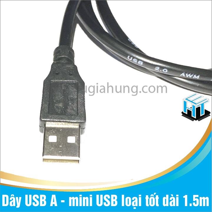Dây USB A - mini USB loại tốt dài 150cm (1.5m)