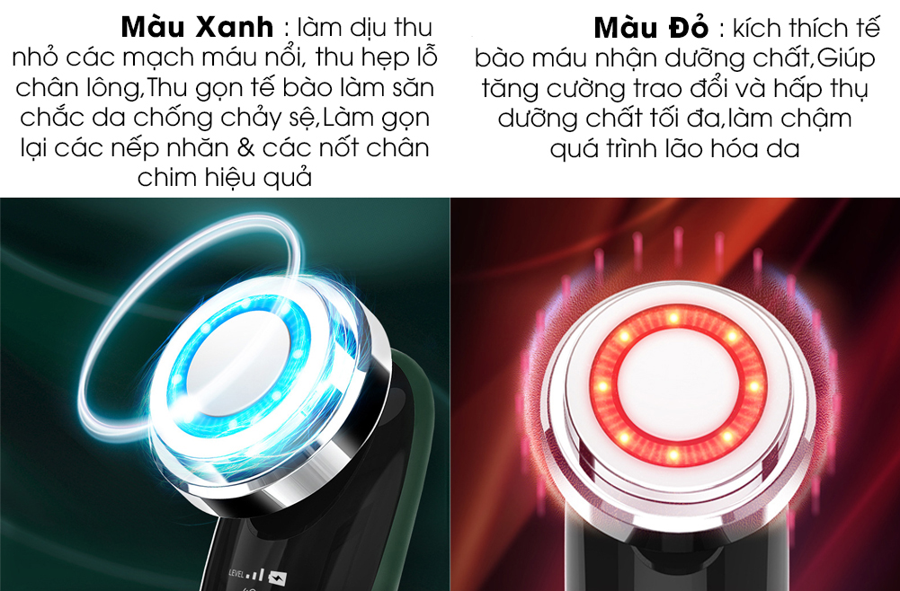 Máy Rửa Mặt, Massage Ion 2 In 1 Làm Sạch Sâu &amp; Hấp Thụ Dưỡng Chất Bằng Công Nghệ Sóng Âm (Bh 06 Tháng)