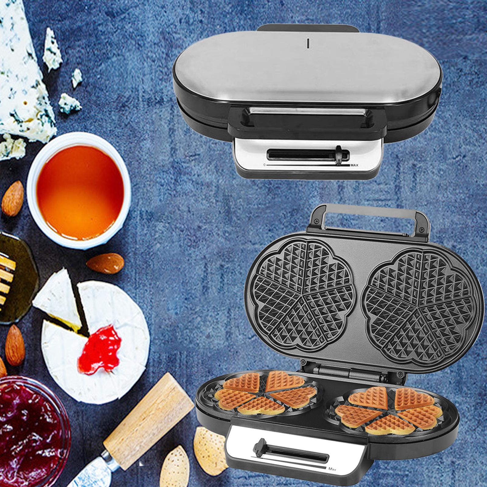 Waffle Iron 1200 W Máy làm bánh quế đôi trái tim kiểm soát nhiệt độ liên tục cong xuất 1200w