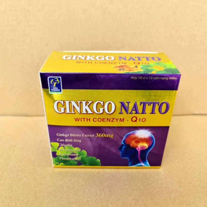GINKGO NATTO COENZYM Q10, GIÚP TĂNG CƯỜNG LƯU THÔNG TUẦN HOÀN NÃO - HỘP 100 VIÊN