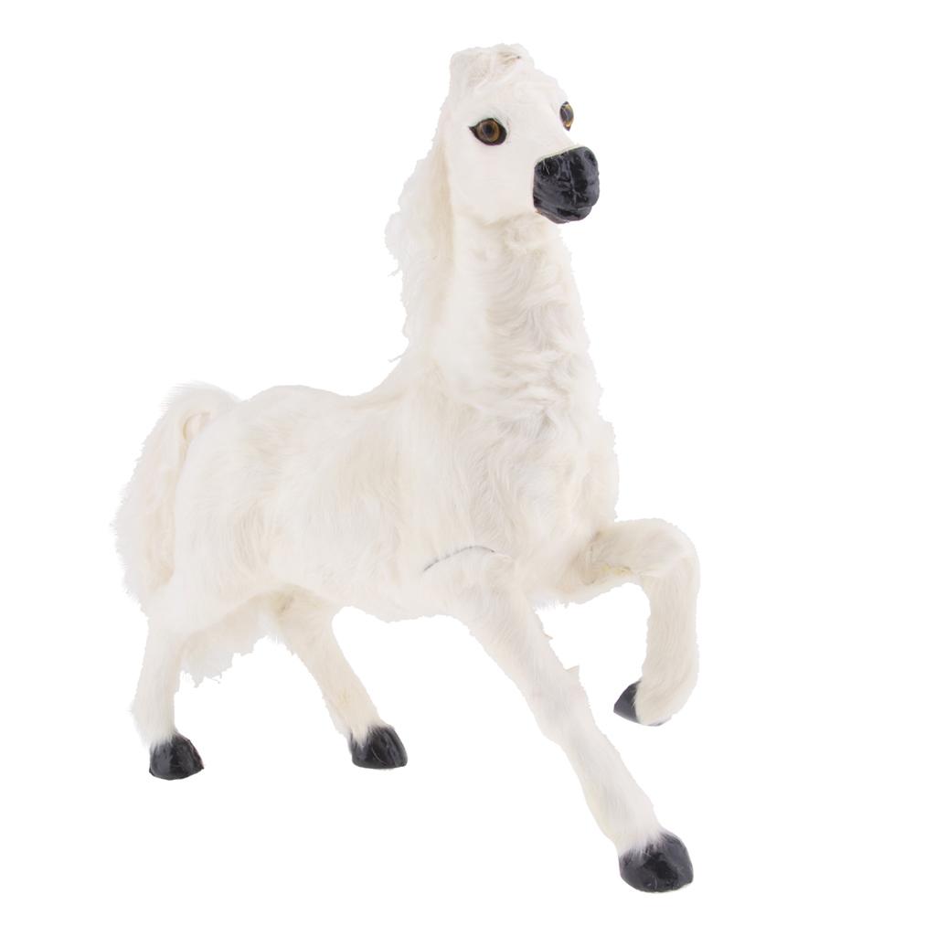 Simulation Animal 12'' White Horse Model Figure Kids Toy Home Garden Decor