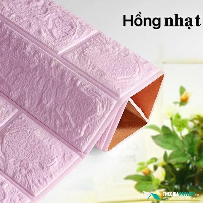 Giấy /Xốp Dán Tường Giả Gạch 3D MÀU HỒNG NHẠT- Giá Rẻ- Đa Dạng Tạo Không Gian Sống Sang Trọng Sach Sẽ-