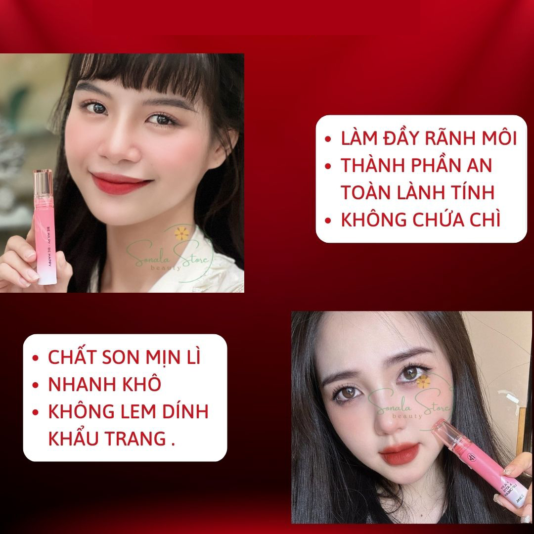 Son Kem Lì Kháng Nước Cao Cấp Hapy MiniGarden Matte Lipcream 3.5ml mềm mịn chống nước không trôi Không lem dính khẩu trang