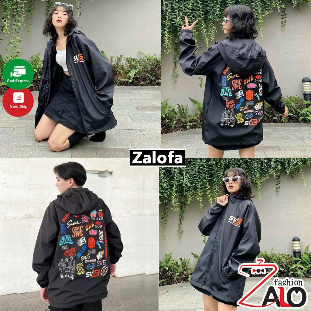 Áo Khoác Dù SWE LOGO Ulzzang Unisex Nam Nữ From Rộng 2 Lớp Siêu Hot, Áo khoác dù SWE LOGO nam nữ form rộng Unisex 2 lớp Chống Nắng Siêu Hot ulzzang Jacket Bomber Life Unisex