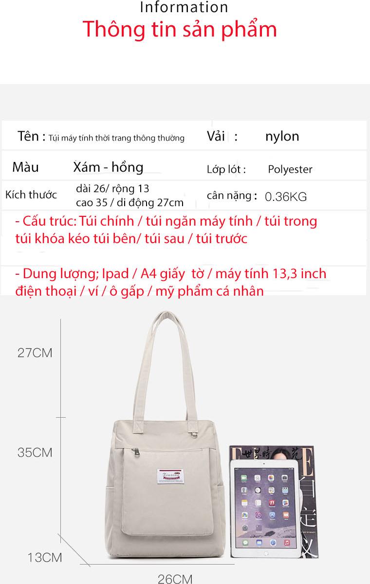 Túi sách công sở nữ cao cấp J.QMEI J003 túi đựng laptop, túi đựng macbook chống sốc chống nước