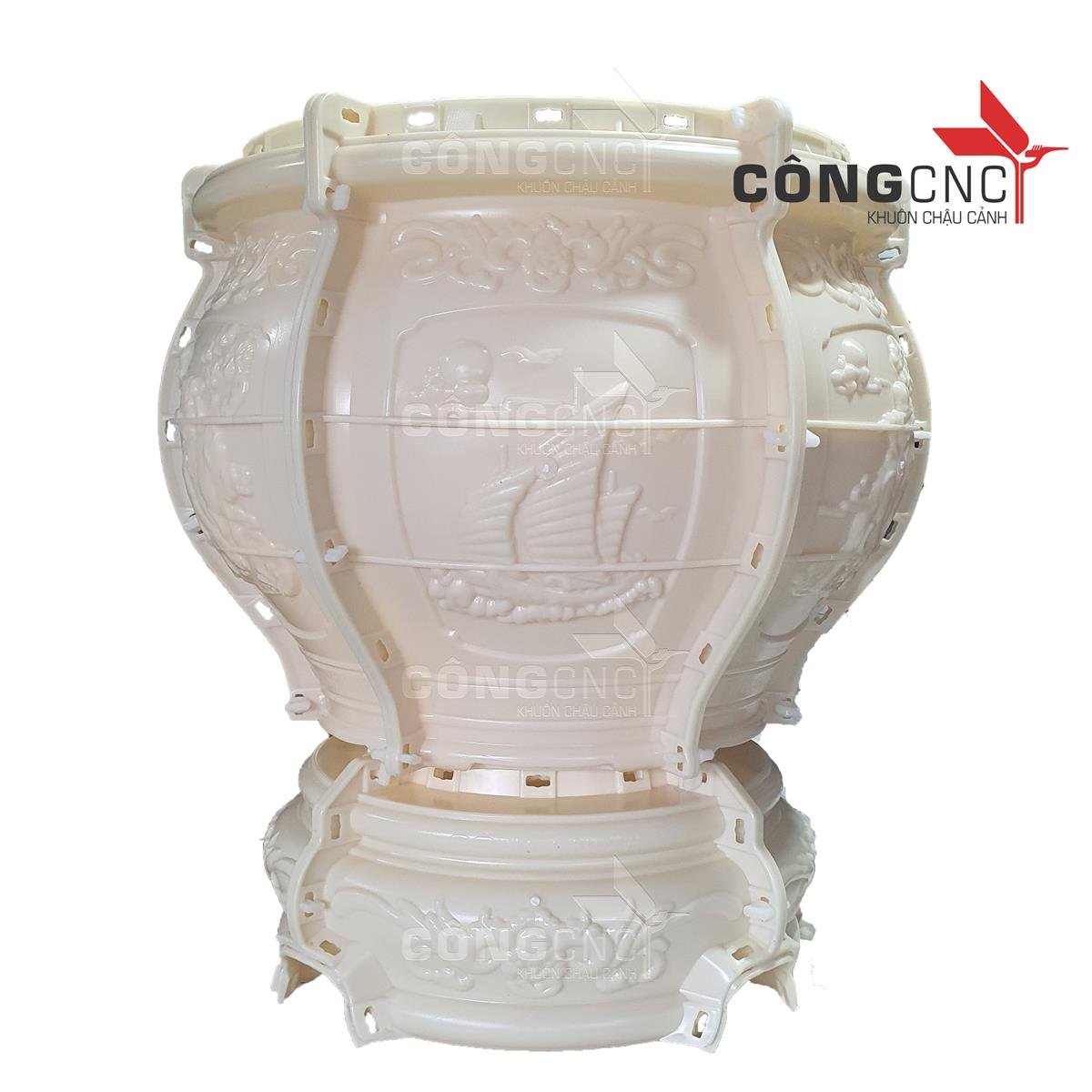 Khuôn Chậu Tròn Chum 60 + Đôn Tròn