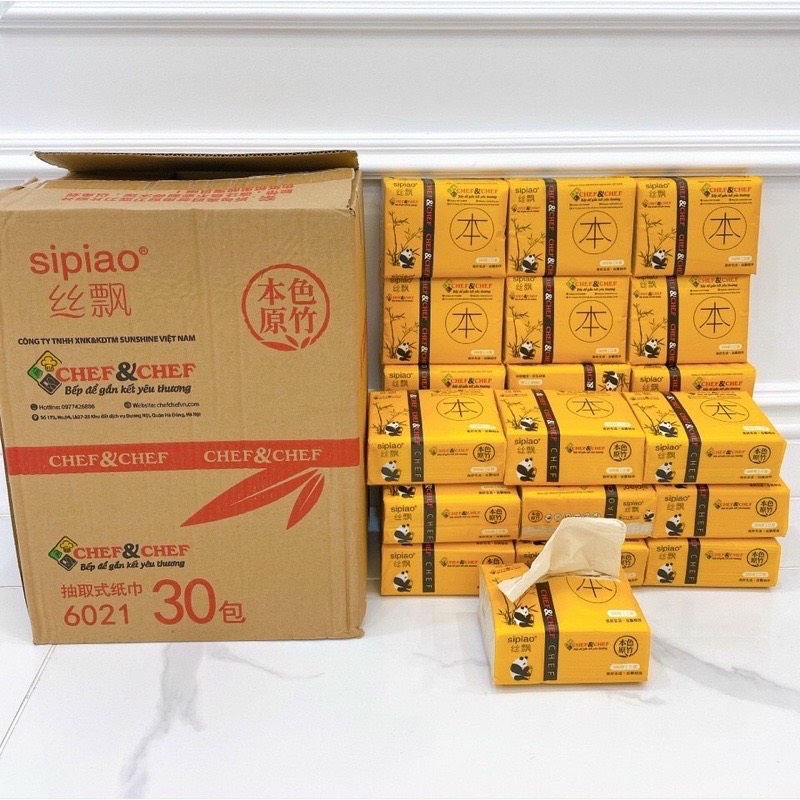 Giấy Ăn Gấu Trúc ️  ️ Gói 300 Tờ Giấy Ăn Gấu Trúc SIPIAO 3 Lớp Cao Cấp - HQ100