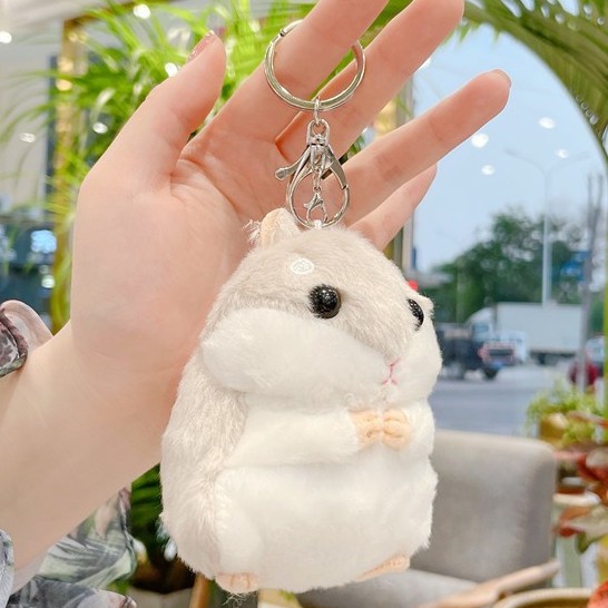 Móc khóa gấu bông Chuột Hamster treo balo, túi xách, điện thoại