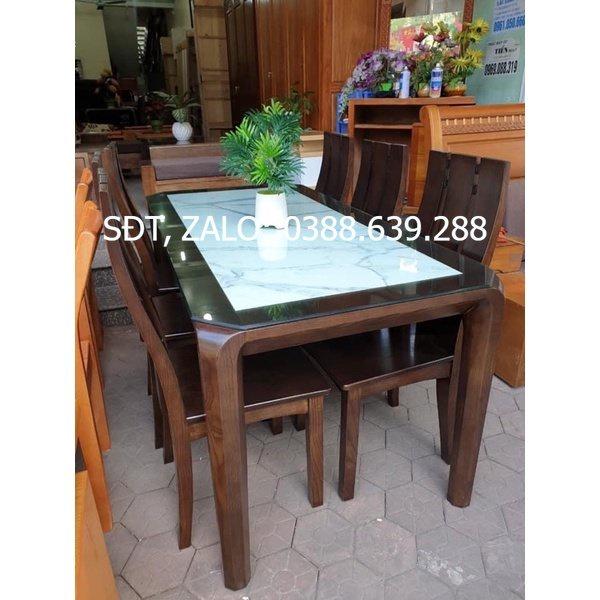 Bộ bàn ăn mặt đá 6 ghế