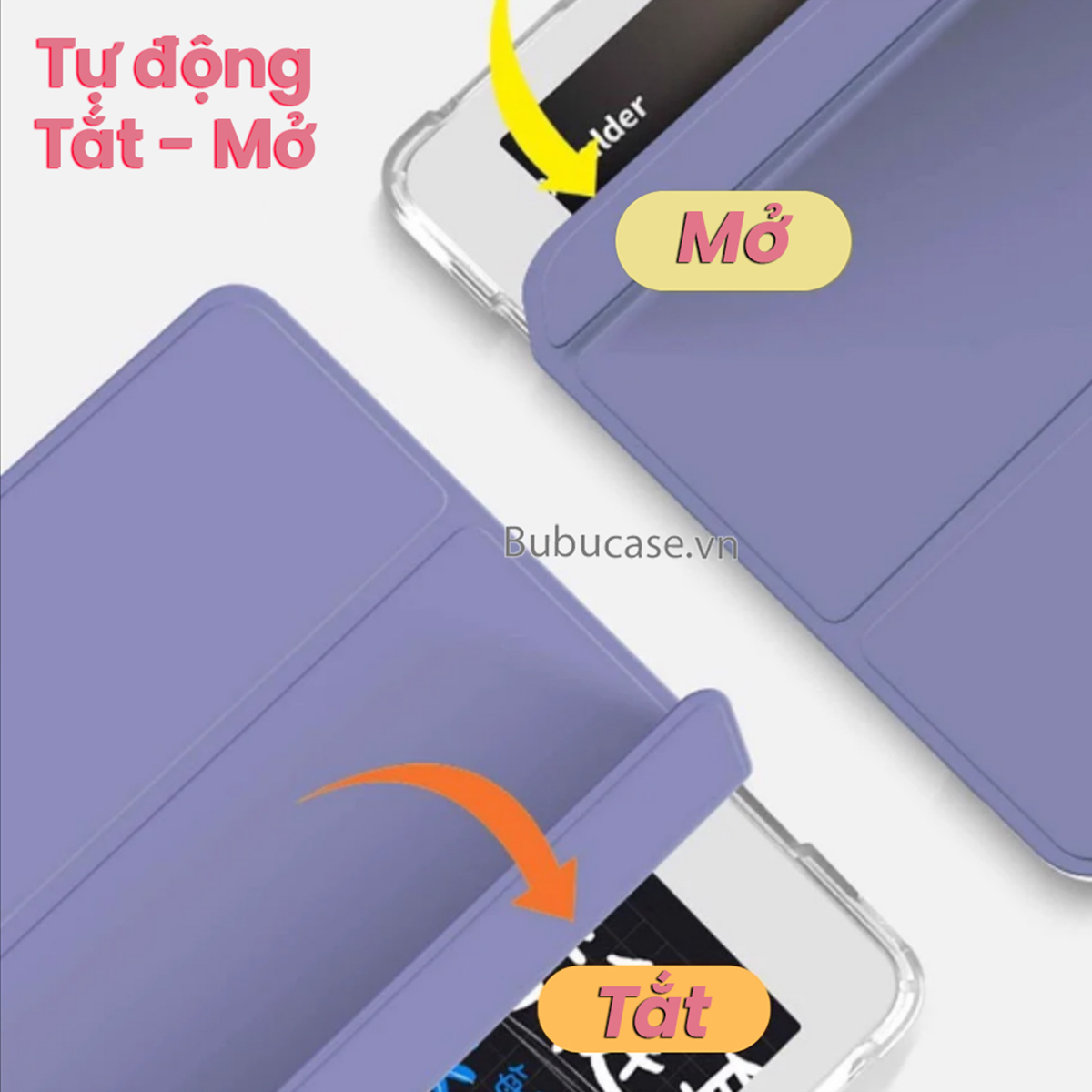 Bao Da Cho iPad Màu Pastel, Có Khay Đựng Bút, Mặt Lưng Silicone Trong Mờ - Tặng Kèm Sticker DIY Cá Tính
