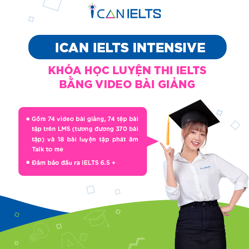 TOÀN QUỐC Khóa Học Video Luyện Thi IELTS - ICAN IELTS - 1 tháng