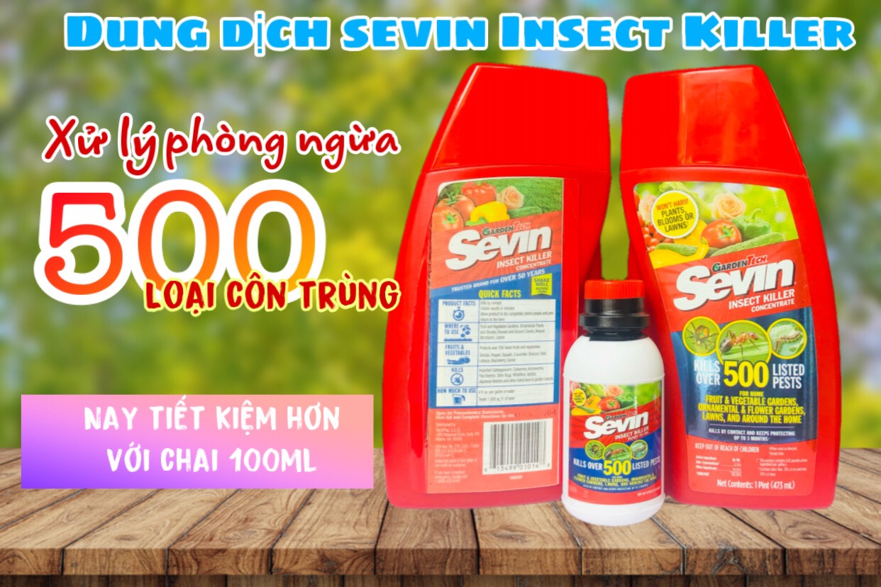 Dung dịch Sevin Insect Killer diệt và phòng ngừa trên 500 loại côn trùng hàng nhập Mỹ -473ml