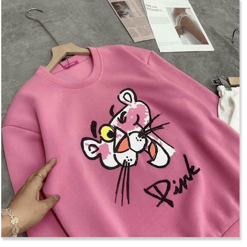 Áo sweater nỉ ngoại CHÚ BÁO HỒNG SIÊU ĐẸP HOT HOT NHẤT 2021 THỜI TRANG LANO STORE