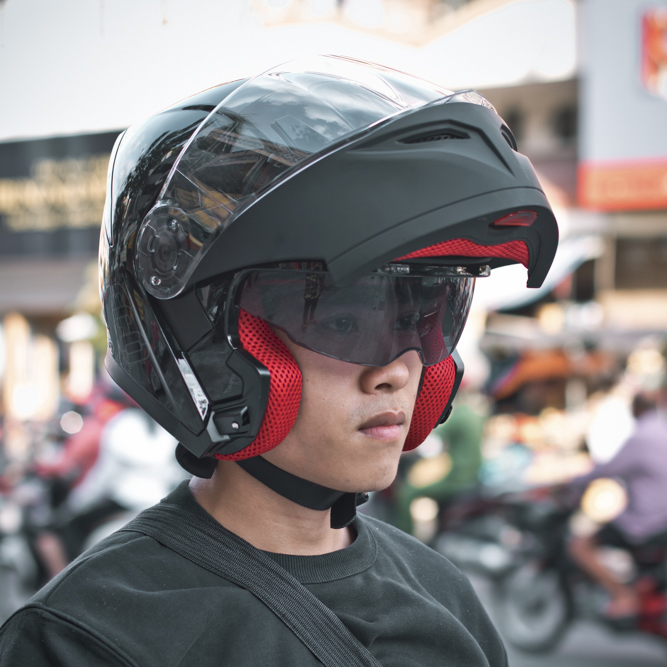 Mũ Bảo Hiểm Fullface Lật Hàm EGO E9 – 2 Kính