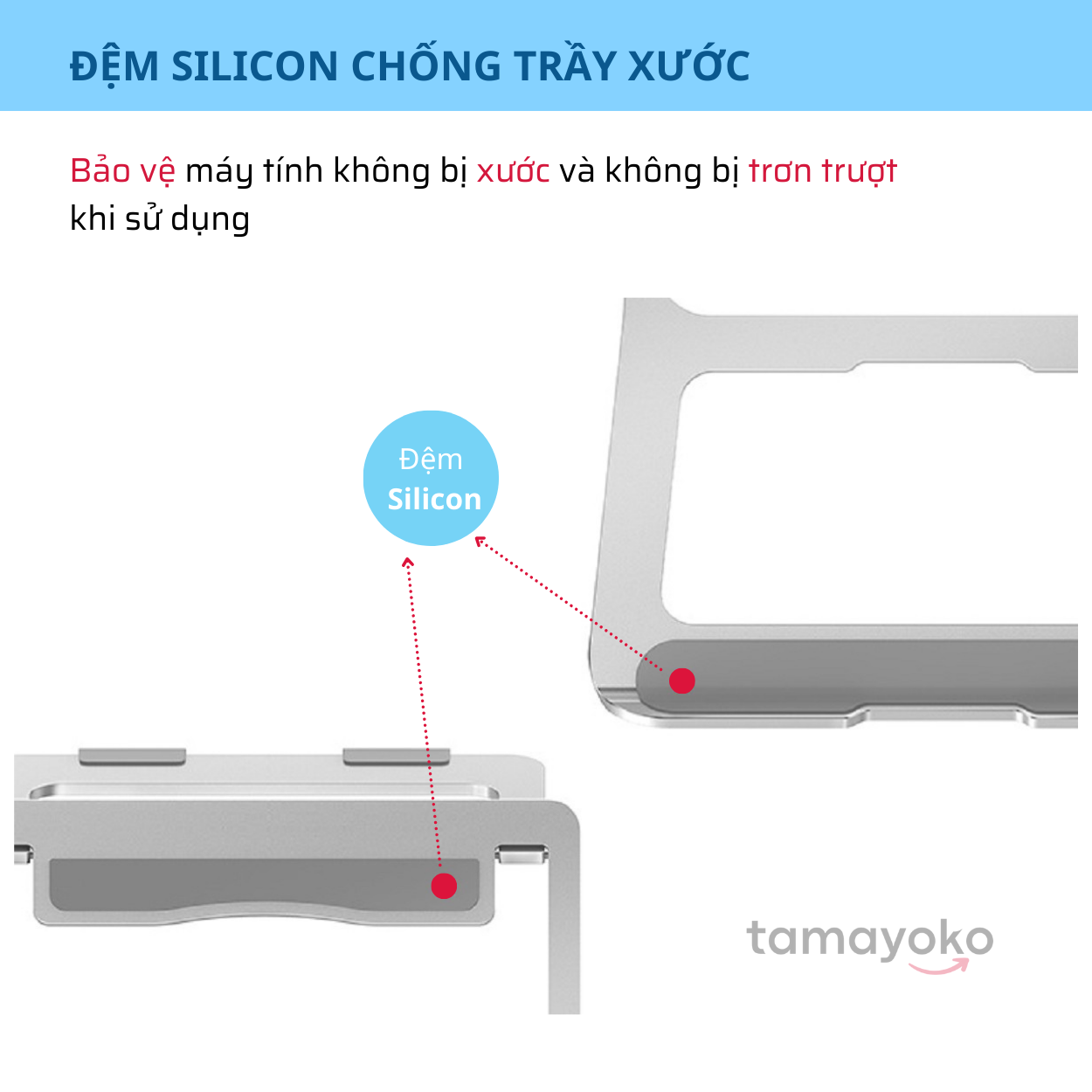 Giá Đỡ Để Bàn Dành Cho Laptop, Máy Tính Xách Tay Chất Liệu Hợp Kim Nhôm Cao Cấp Model HL001- Hàng Chính Hãng Tamayoko