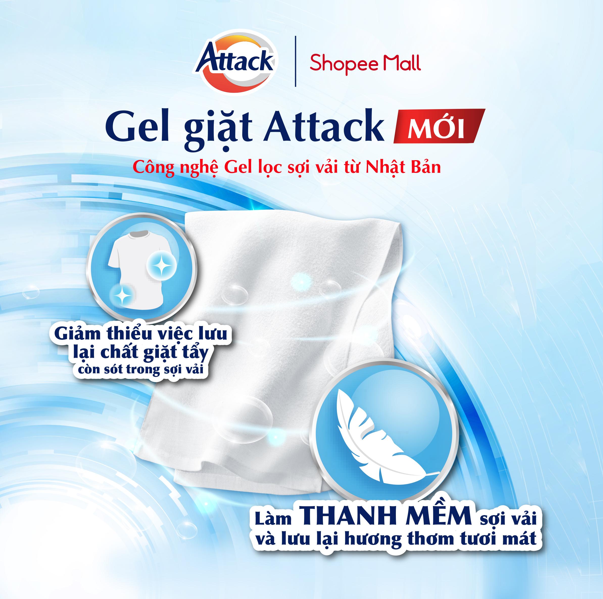 Gel Giặt Attack Hương Thiên Nhiên Trong Lành Túi 3.5Kg